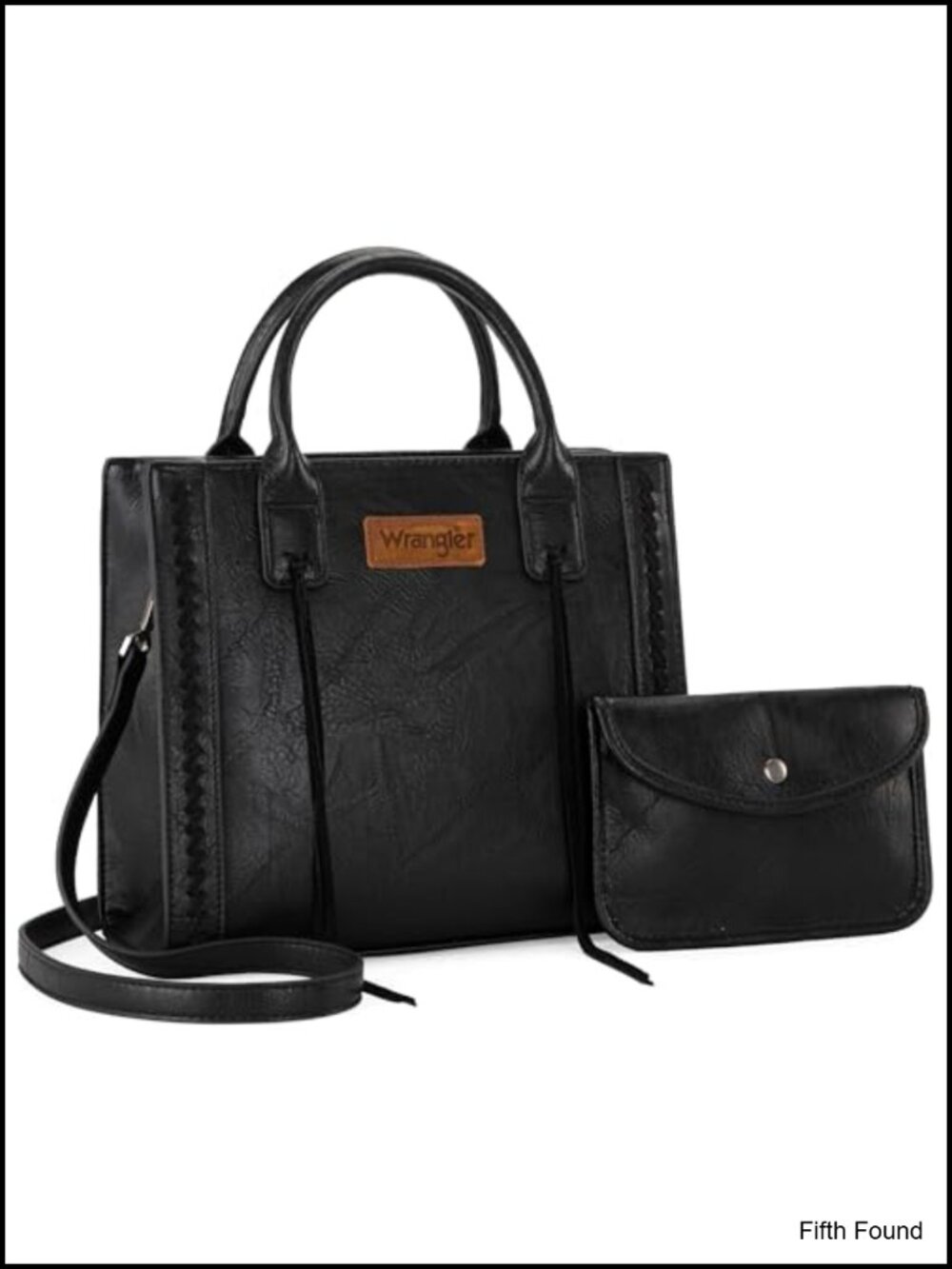 Distressed Vegan Leather Western Satchel Tote with Whipstitch Tassels